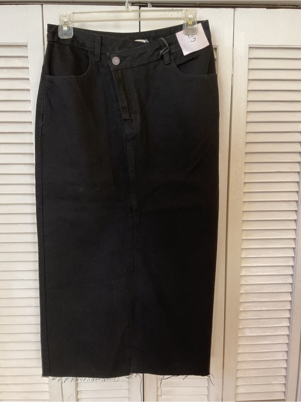 Womens Happily Grey Black Straight-Leg Denim Skirt